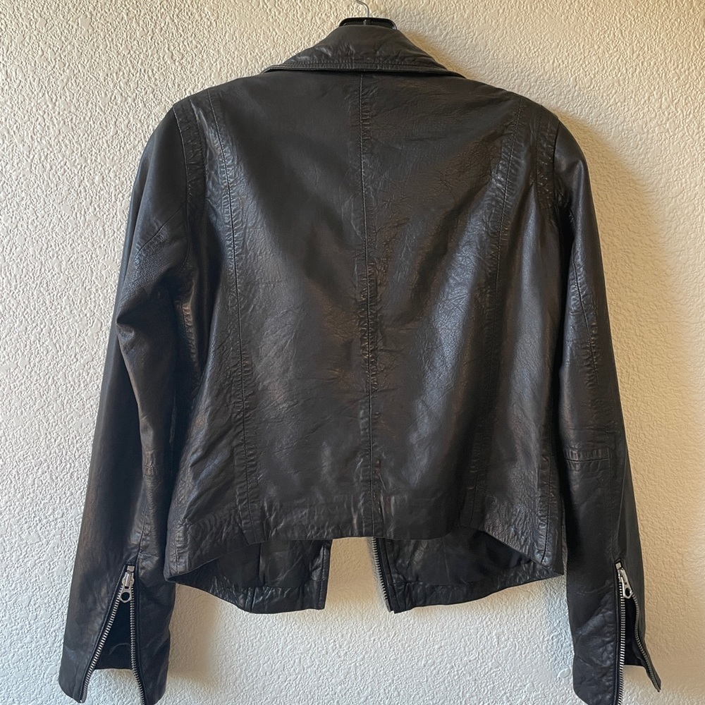 Washed Leather Motorcycle Jacket - Picture 3 of 4